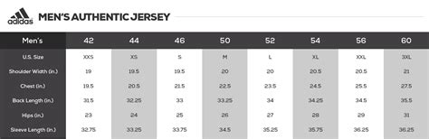 adidas authentic jersey size chart.